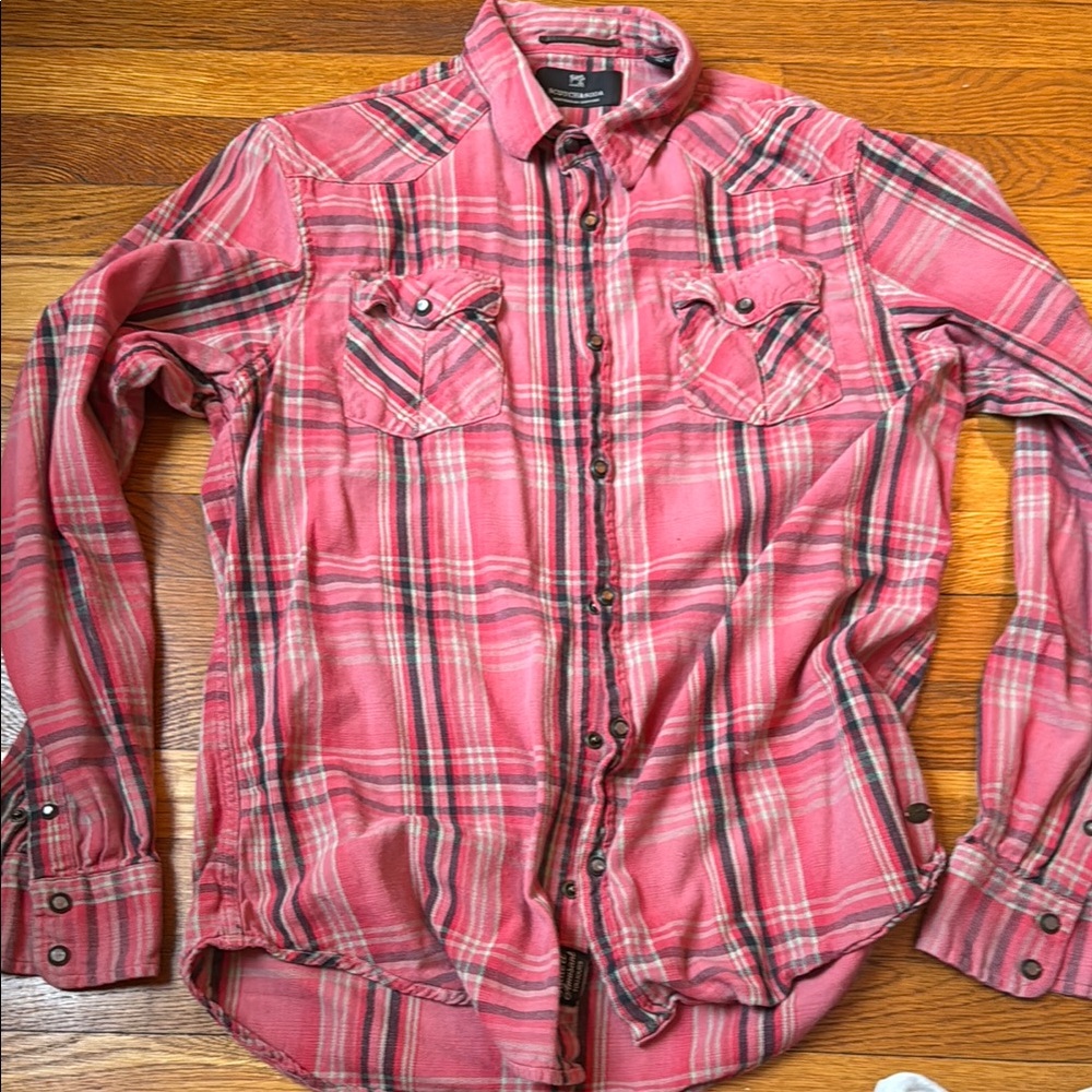 Scotch & Soda light red western Plaid Shirt